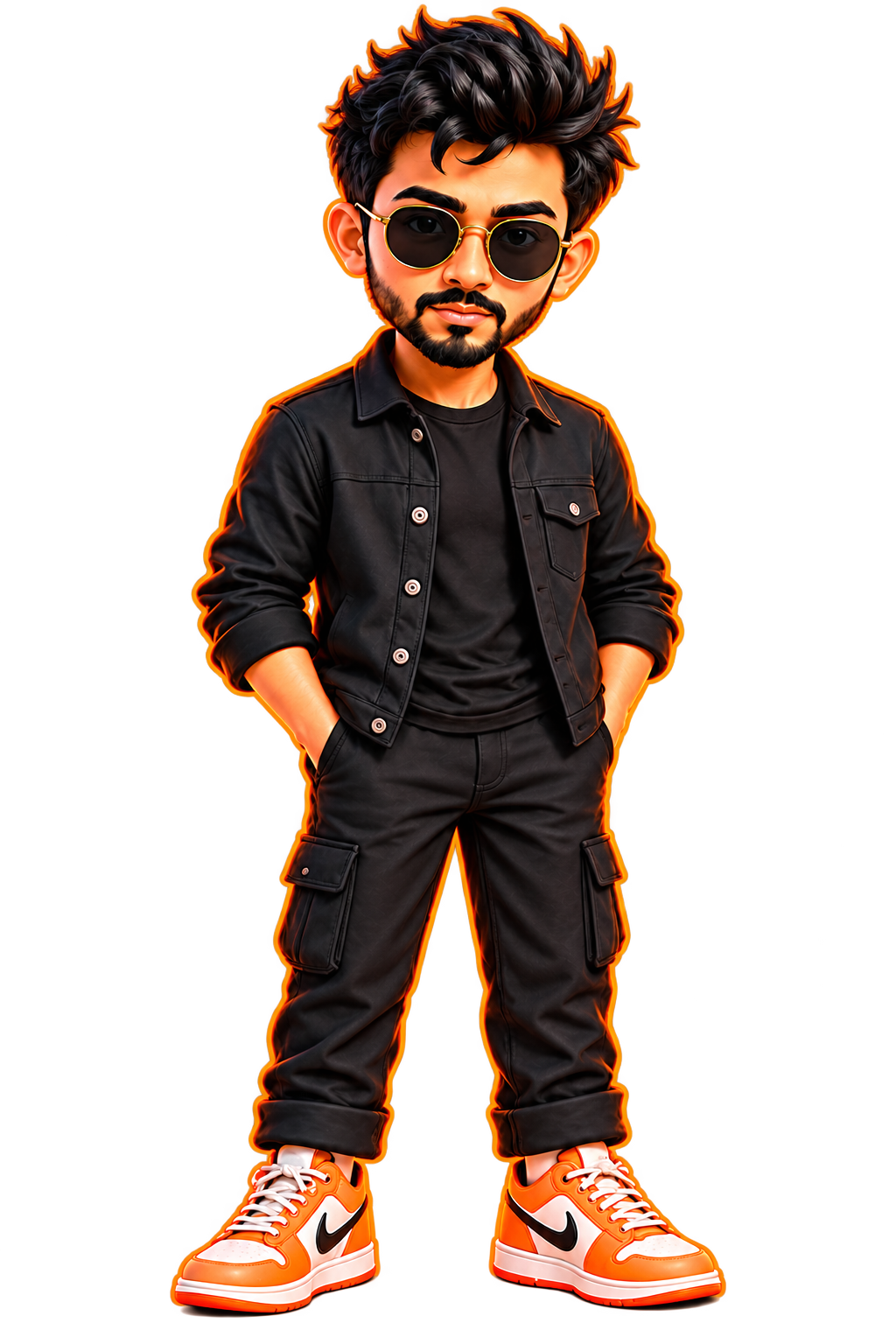 Stylized character illustration of Asit Ghegadmal